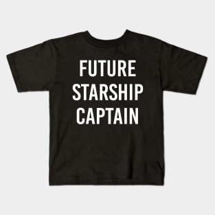 Future Starship Captain (Black) Kids T-Shirt